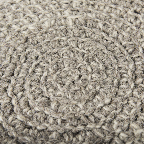 Bina 19.0L x 19.0W x 15.0H Taupe 4 Legged Wool Stool