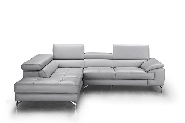Toni Premium Leather Sectional In Left Facing Chaise
