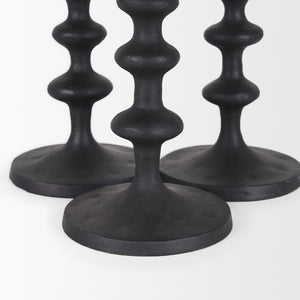 Paolo Matte Black Metal Candle Holder (Set of 3)
