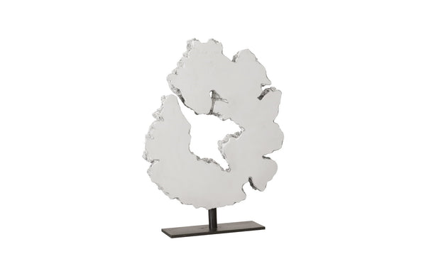 Lava Slice Sculpture on Stand, Resin, Stainless Steel