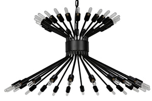 Mancini Chandelier, Black Steel