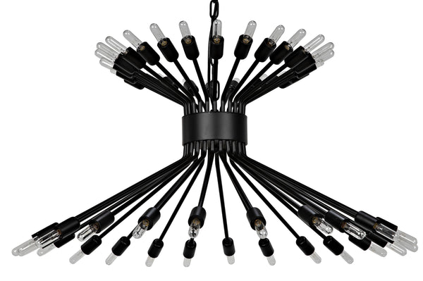 Mancini Chandelier, Black Steel