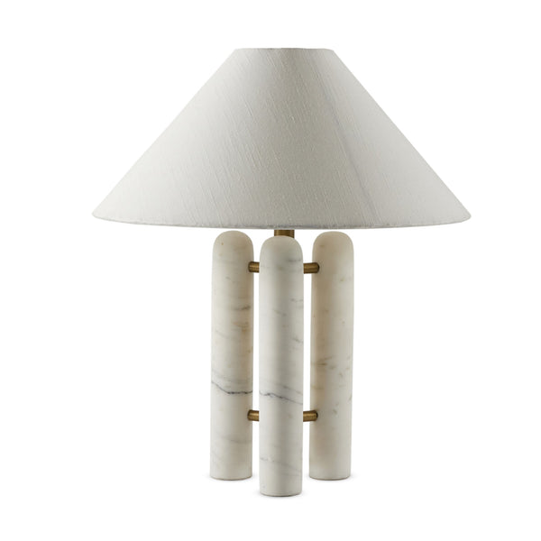 Medici Table Lamp In Chrcl And White Mrbl