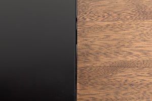Algeron Dark Walnut Desk with Matte Black Industrial Steel Frame