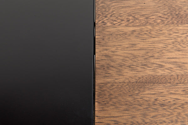 Algeron Dark Walnut Desk with Matte Black Industrial Steel Frame