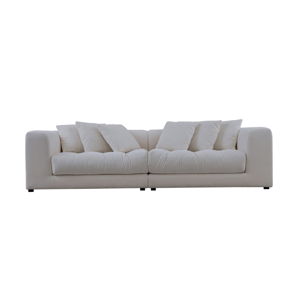 Moe's Davie Sofa in Warm White Upholstery