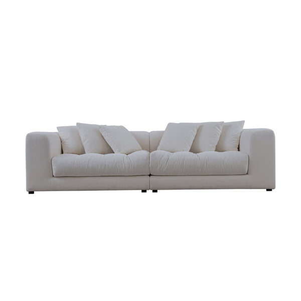 Moe's Davie Sofa in Warm White Upholstery