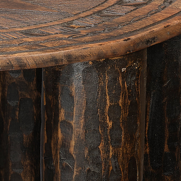 Naga Mango Wood Side Table, Brown