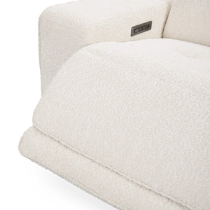 Darrow Upholstered Power Recliner Sofa with USB Ports - Ivory