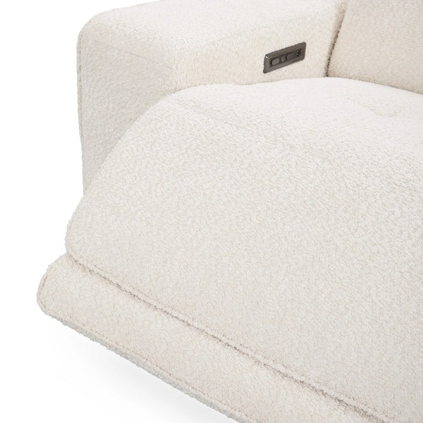 Darrow Upholstered Power Recliner Sofa with USB Ports - Ivory