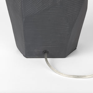 Piven Black w/ Gray Wash Textured Ceramic Table Lamp