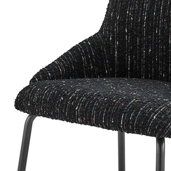 Katrisa KD Boucle Dining Side Chair, Zenith Black