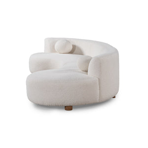 Octavia Upholstered Sectional - Crescent Shape, Ivory