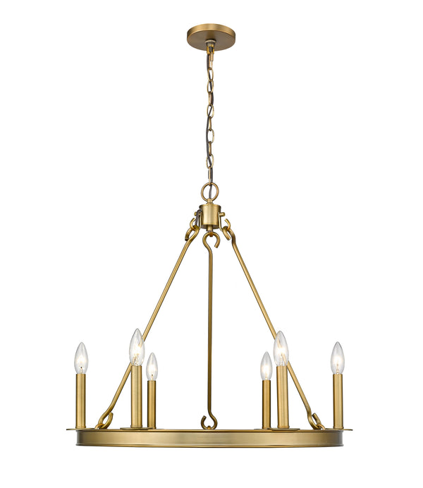 Barclay 6 Light Chandelier in Olde Brass Finish