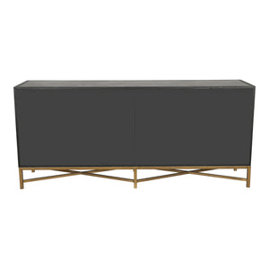 Mako Small Sideboard in Grey with Gold Accents