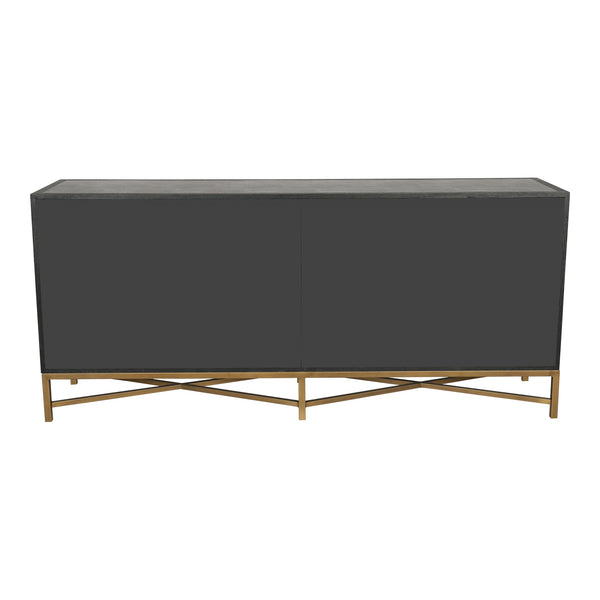 Mako Small Sideboard in Grey with Gold Accents