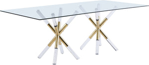 Erick Dining Table In Acrylic/Gold