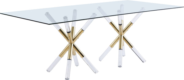 Erick Dining Table In Acrylic/Gold