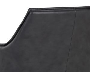 CROSBY SWIVEL LOUNGE CHAIR - ALPINE BLACK LEATHER