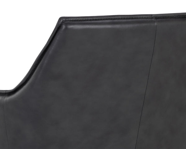 CROSBY SWIVEL LOUNGE CHAIR - ALPINE BLACK LEATHER