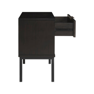 Caine KD Rattan Nightstand/Side Table, Black