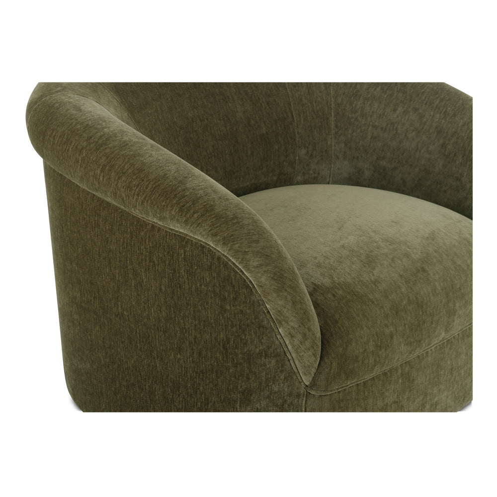 Thora Lounge Chair in Dark Green Velvet
