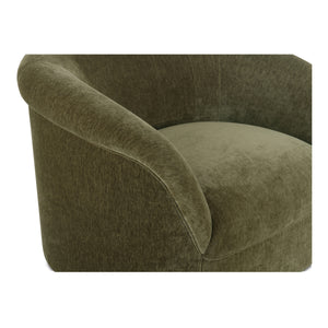 Thora Lounge Chair in Dark Green Velvet
