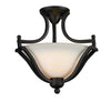 Lagoon 2 Light Semi Flush Mount in Matte Black Finish