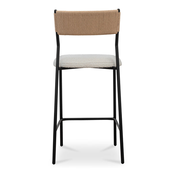 Foley Counter Stool in White Bouclé