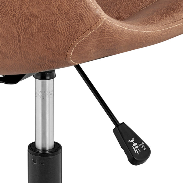 Robert KD PU Swivel Office Chair, Umber Brown