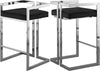 Winifred Stool In Black Velvet and Chrome