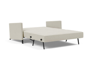 CUBED FULL SOFA BED in MIXED DANCE NATURAL FABRIC WITH Black Steel LEGS 527