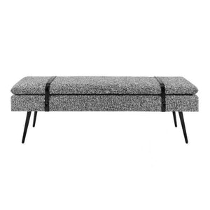 Zuney Fabric Bench In Princeton Gray