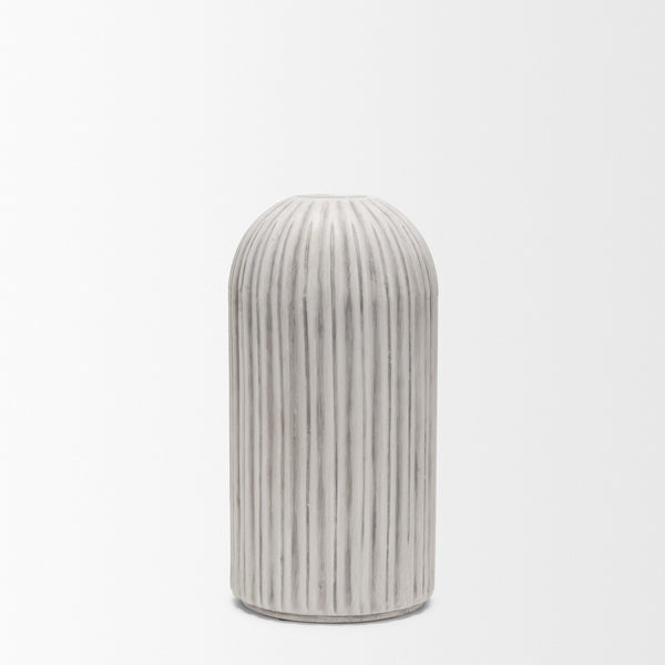 Ummi Small Off White w/ Gray-Brown Antiquing Ceramic Floor Vase