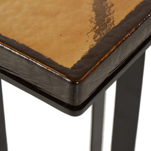 Giselle End Table In Amber Cast Glass