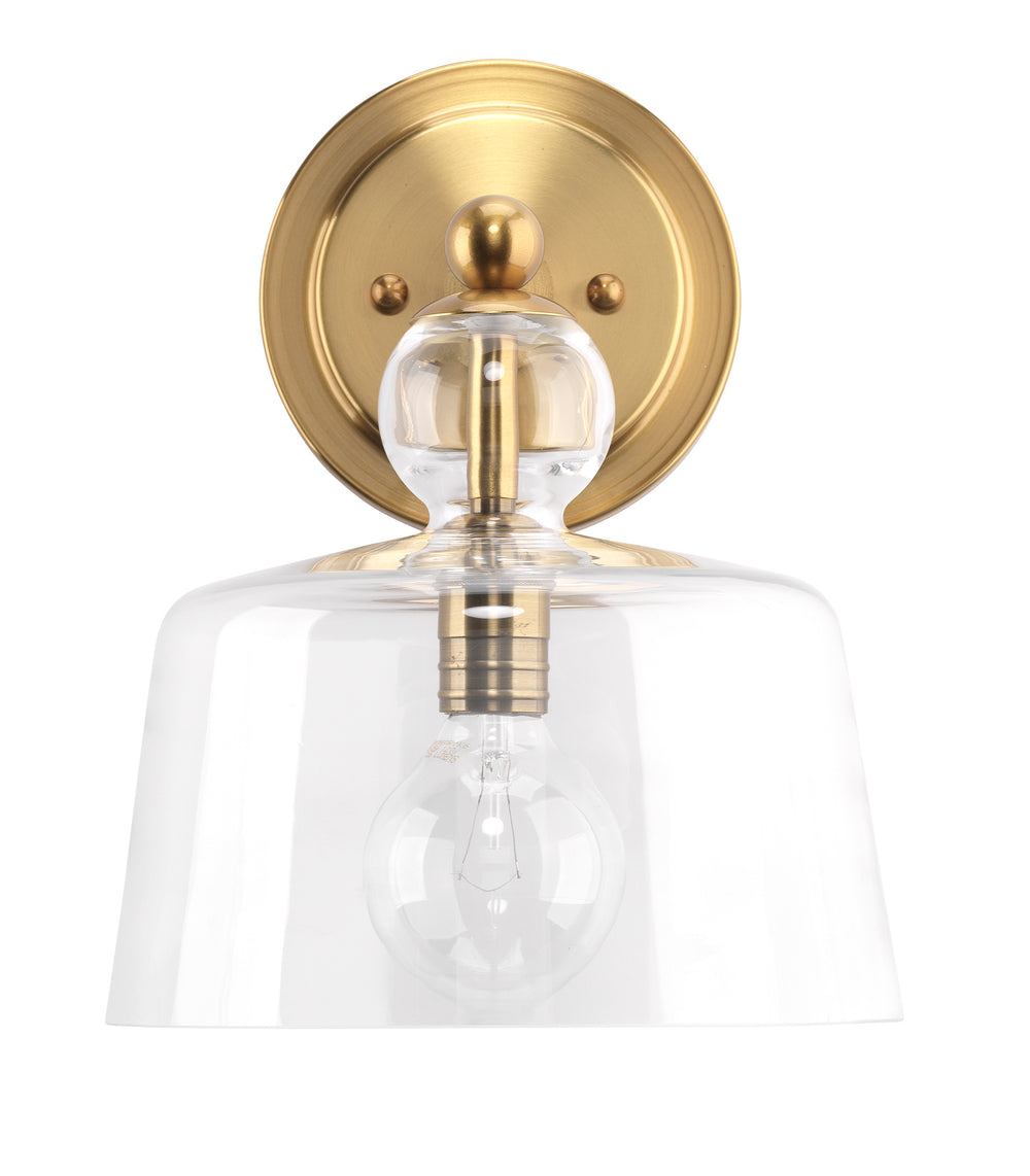 Hudson Glass Wall Sconce, Brass