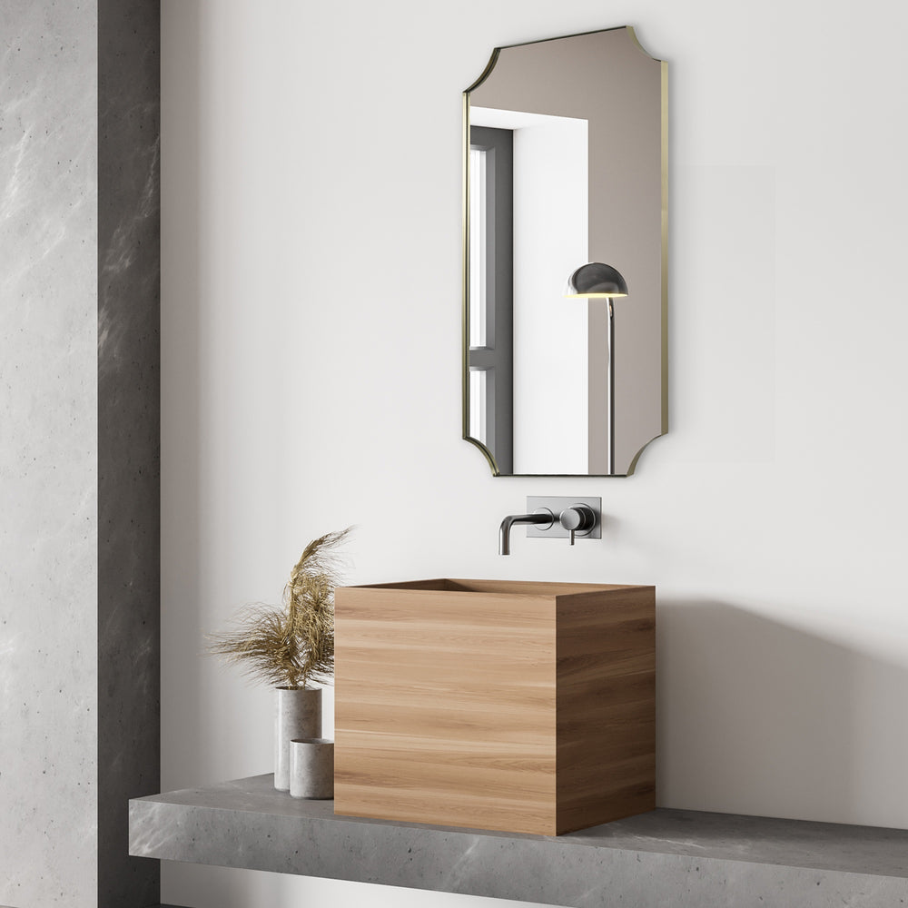 Lennox Brass Scalloped Corner Mirror