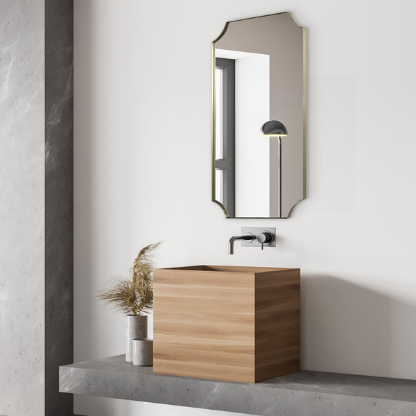 Lennox Brass Scalloped Corner Mirror