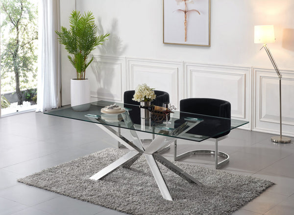 Donna Dining Chair In Black Velvet and Chrome