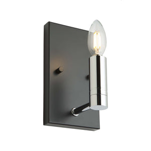 Carlton AC11387 Wall Light in Matte Black & Polished Nickel