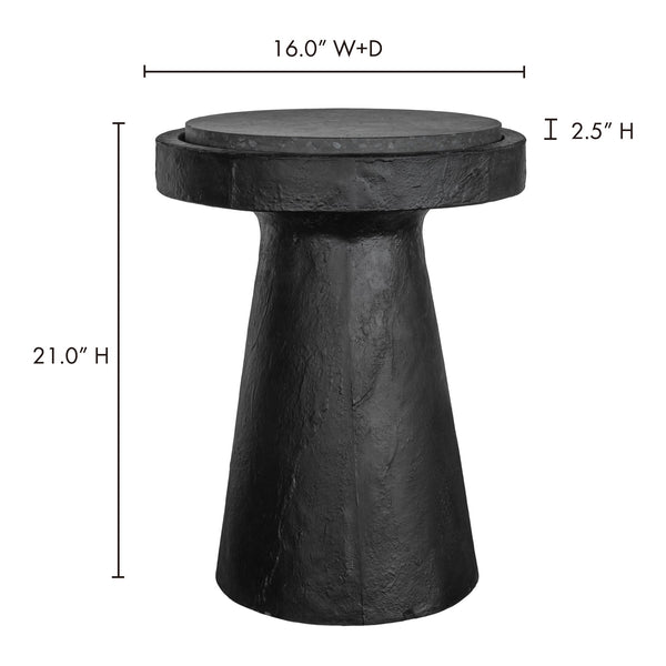 Moe's Book Accent Table Black Cement & Terrazzo