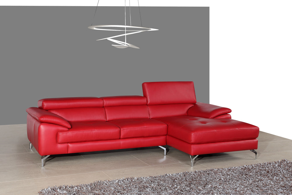 A973B Italian Leather Mini Sectional Right Facing 