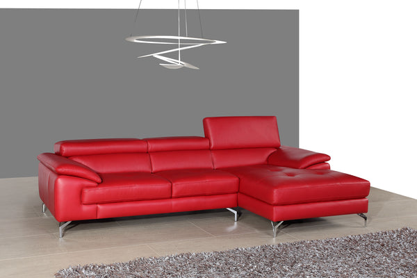 A973B Italian Leather Mini Sectional Right Facing 