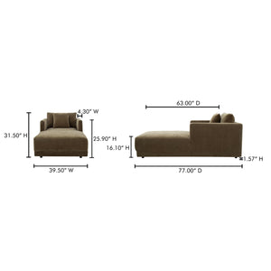 Moe's Bryn Chaise in Heritage Cedar Green