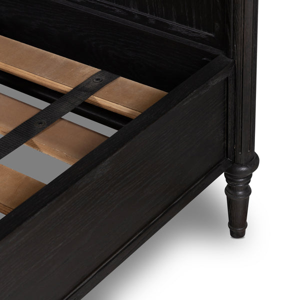 Toulouse Bed In Distressed Black In Queen