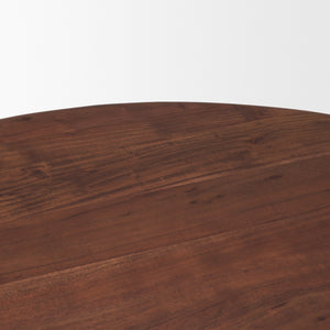 Soma 48" Red Brown Acacia Wood Round Dining Table