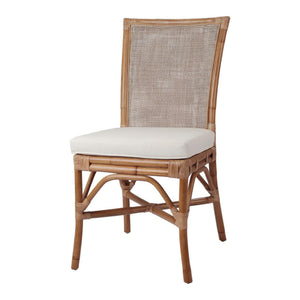 Tatum Rattan Side Chair In Canary Brown