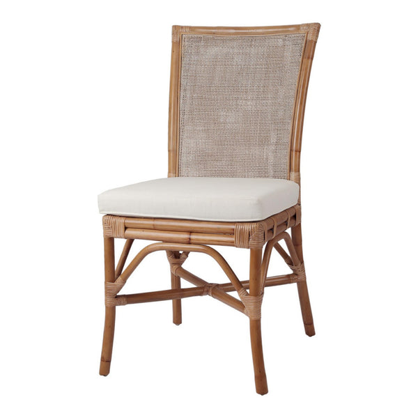 Tatum Rattan Side Chair In Canary Brown