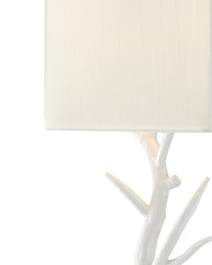 Baneberry Wall Sconce, Right In Gesso White