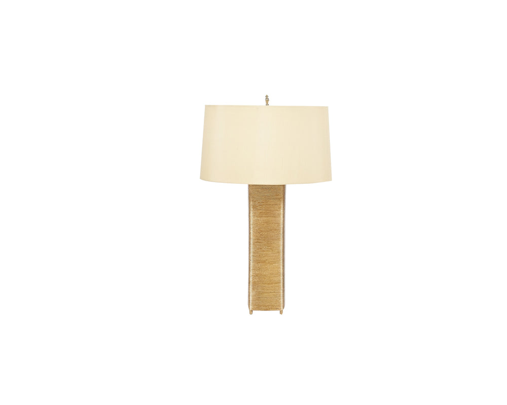 GOLD LF WIRE WRAP LAMP, 15" BUTTER SHADE